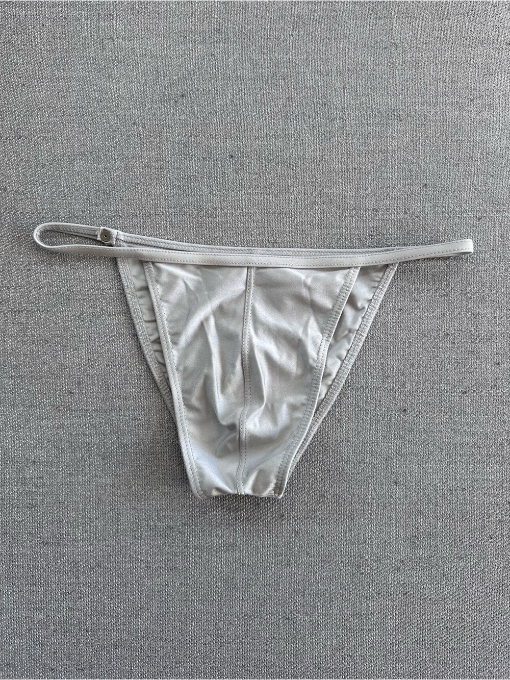 Rufskin Silver Metallic Roma Calkini String Swim Brief Small